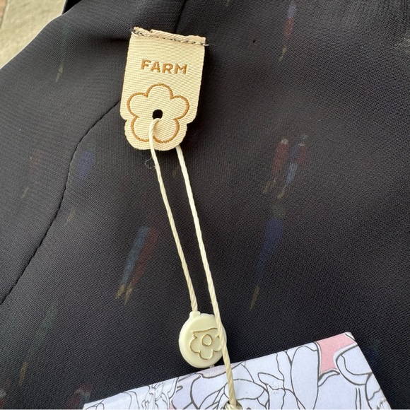 SOLD ELSEWHERE Farm Rio black patterned ruffled dress / S - Picture 14 of 16